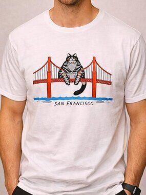 Funny Cat Graphic Tee City Travel Gift